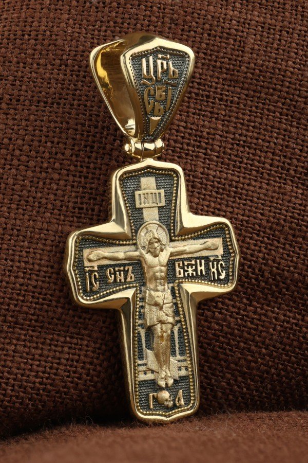 Крест из лимонного золота