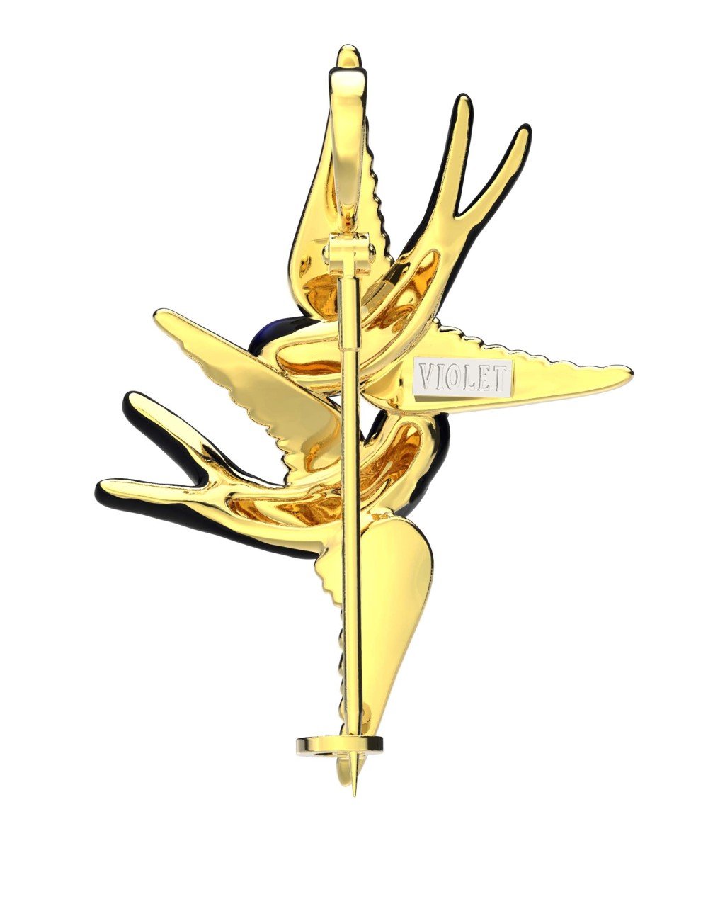 Брошь из лимонного золота c эмалью