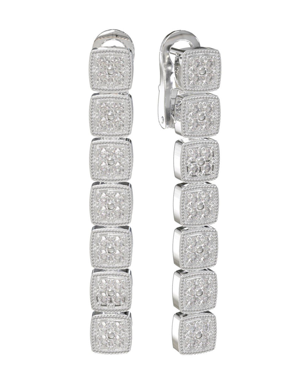 Серьги из белого золота c бриллиантами