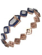 Браслет из золота c бриллиантами и сапфиром