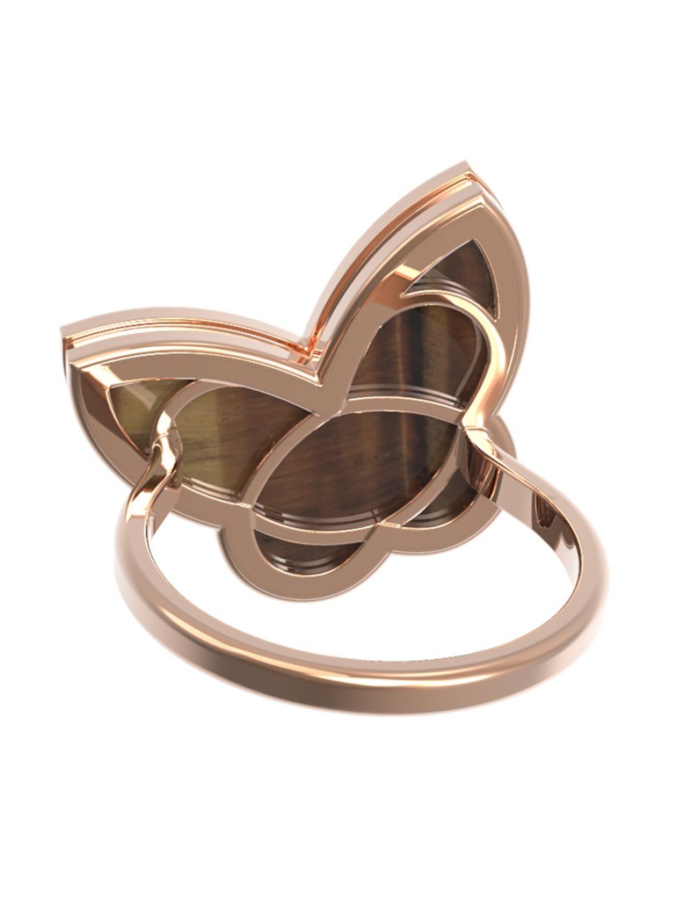 Кольцо из золота c тигровым глазом