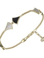 Браслет из лимонного золота c бриллиантами и ониксом