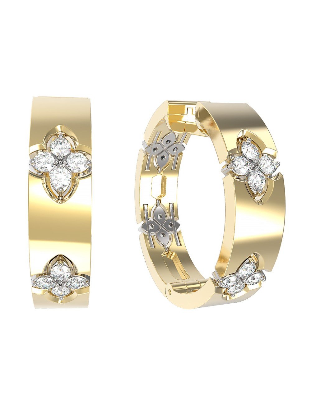 Серьги из лимонного золота c бриллиантами