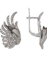 Серьги из белого золота c фианитом