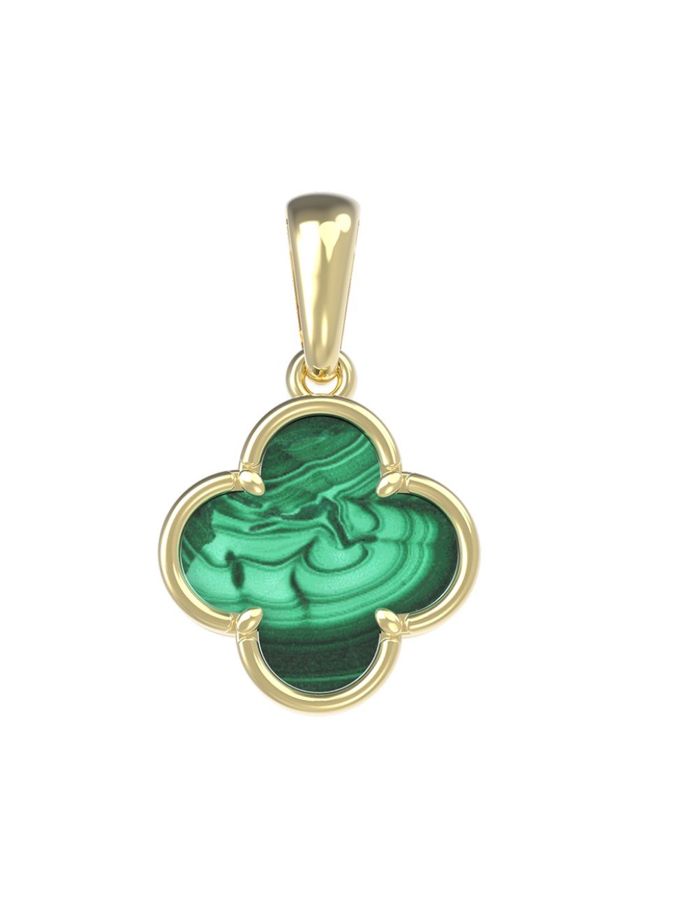 Подвеска из лимонного золота c малахитом