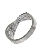 Кольцо из белого золота c бриллиантами и сапфиром