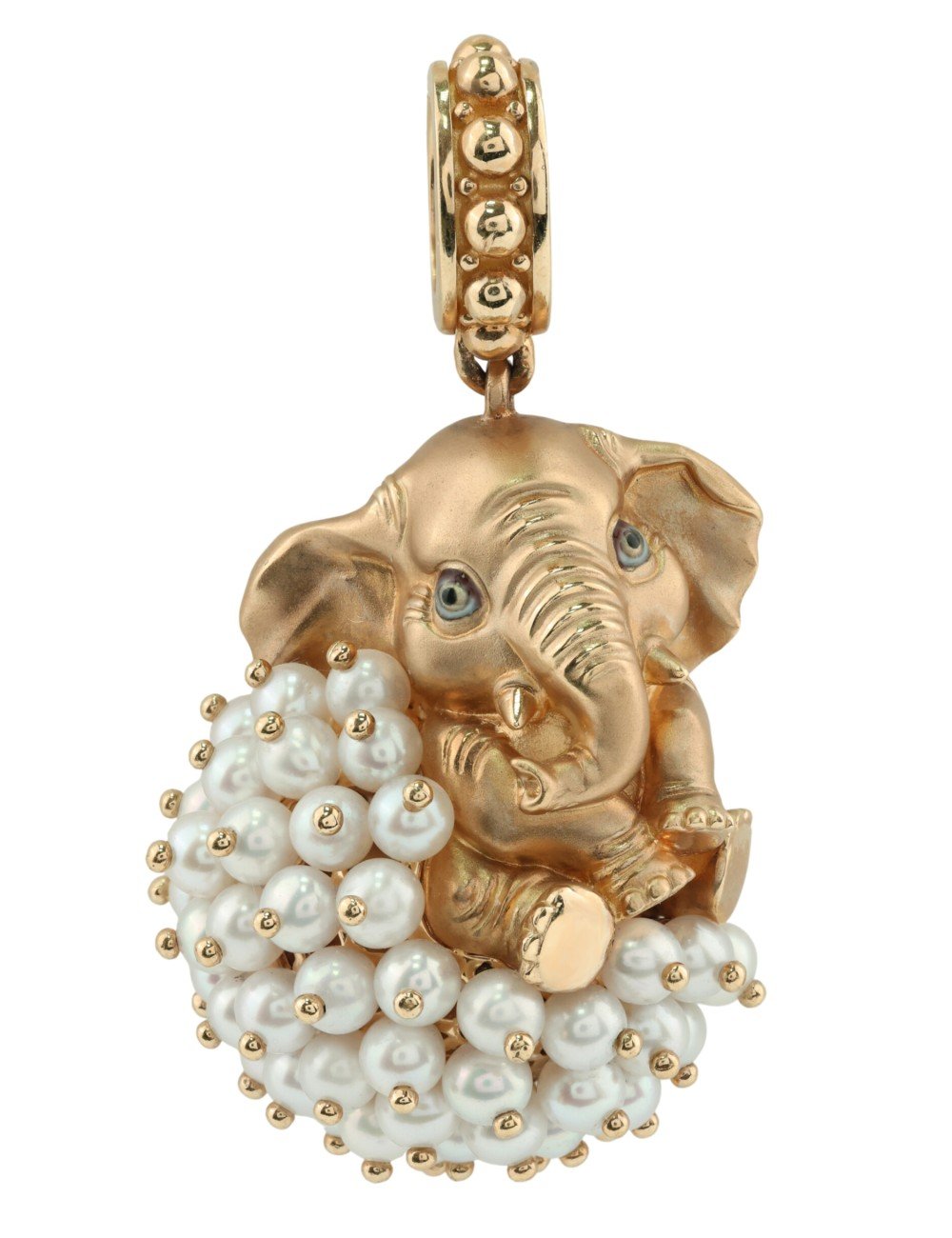 Подвеска из золота c эмалью и жемчугом