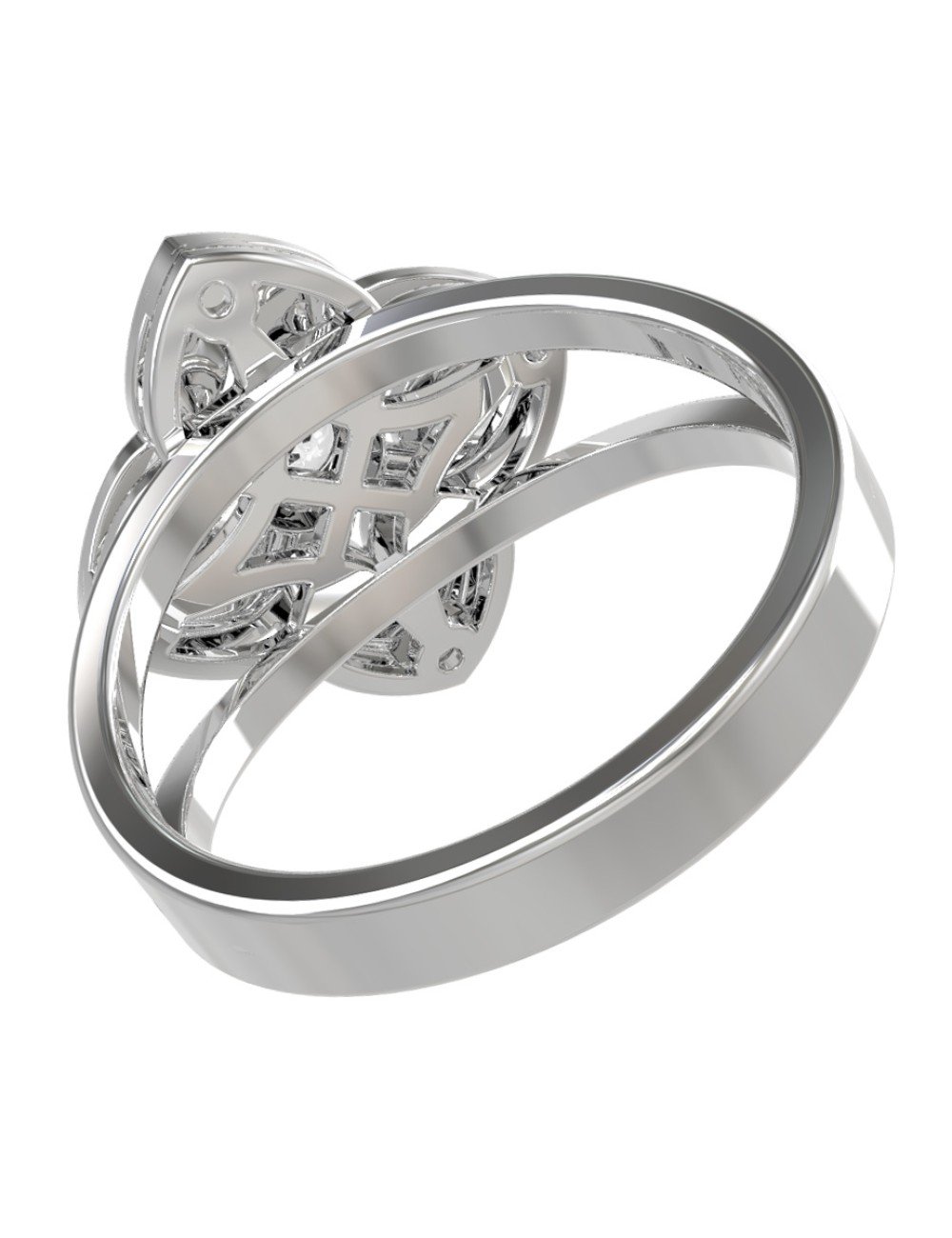 Кольцо из белого золота c бриллиантами