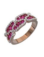 Кольцо из золота c бриллиантами и рубином