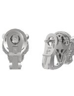 Серьги из белого золота c бриллиантами и изумрудом