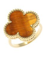 Кольцо из лимонного золота c тигровым глазом
