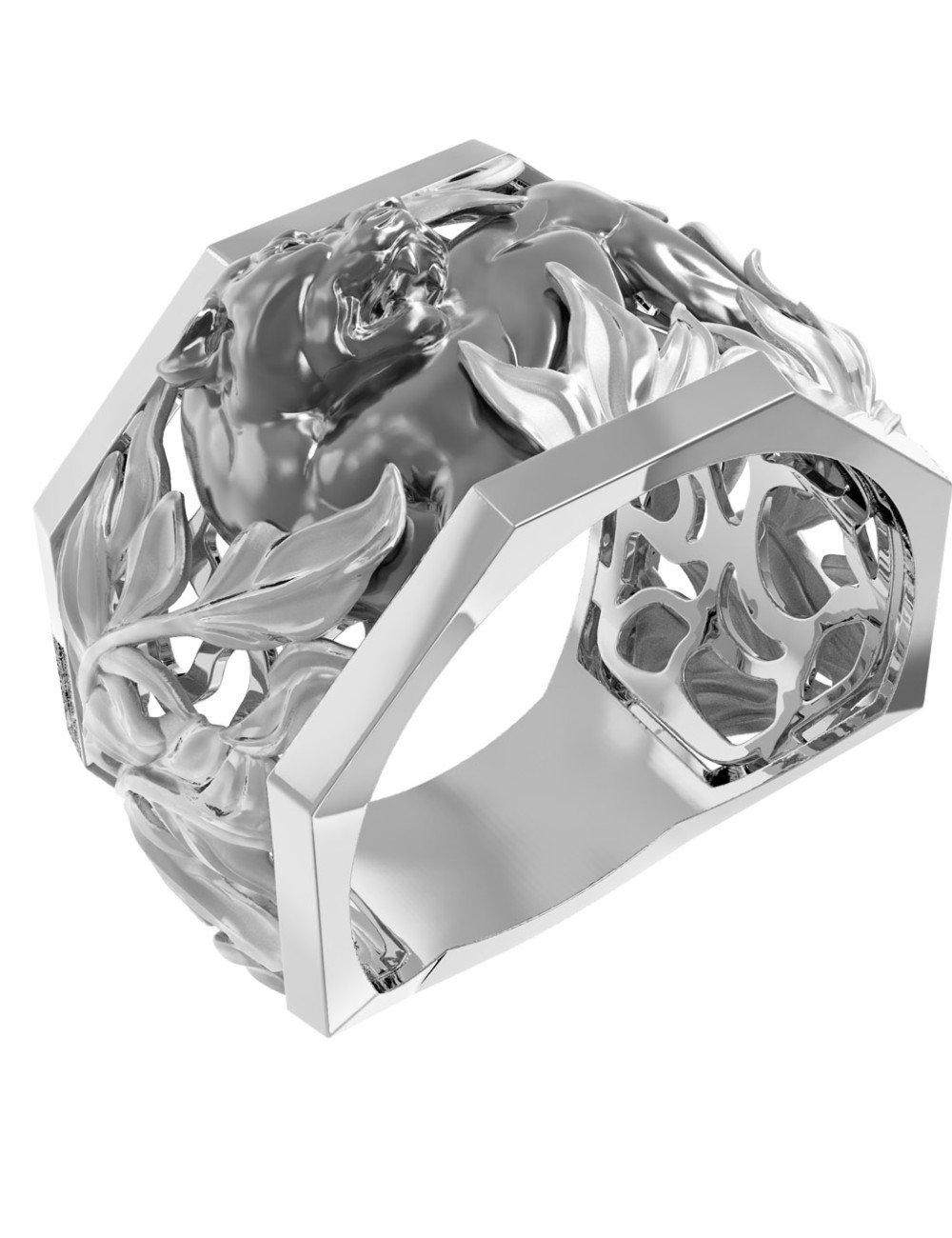 Кольцо из белого золота