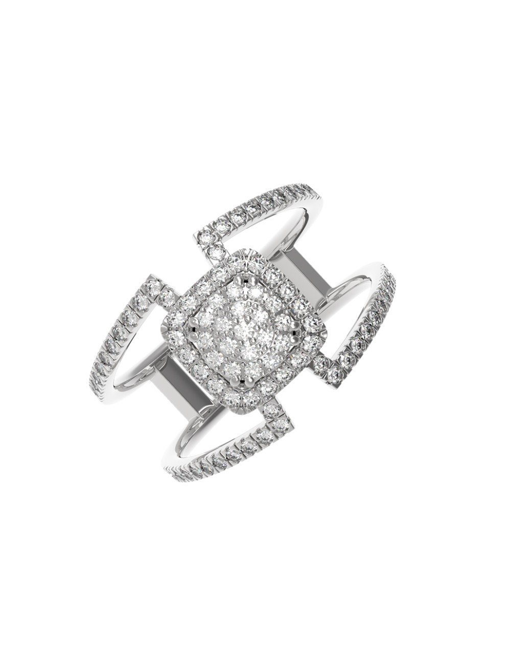 Кольцо из белого золота c бриллиантами