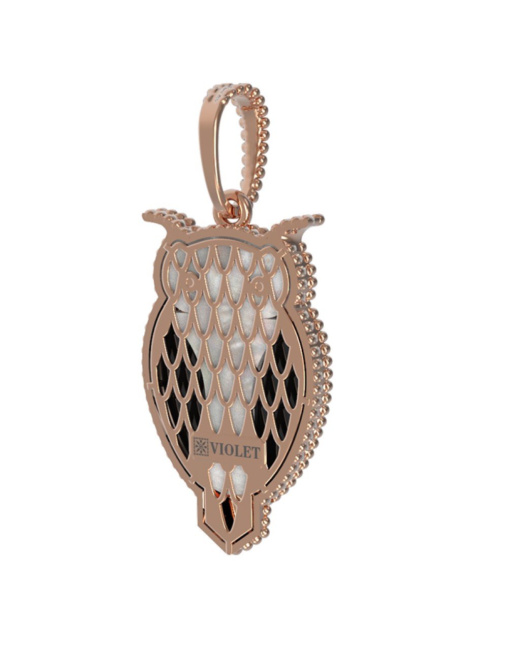 Подвеска из золота c эмалью, ониксом и перламутром