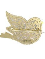 Брошь из лимонного золота c эмалью и перламутром