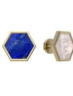 Серьги из лимонного золота c лазуритом и перламутром