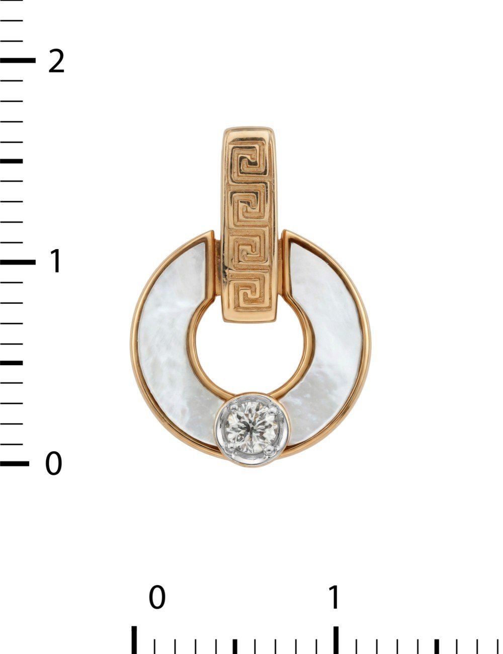 Подвеска из золота c бриллиантами и перламутром