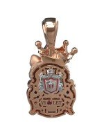 Подвеска из золота c эмалью, бриллиантами и рубином