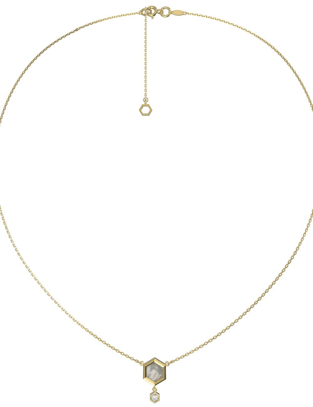 Колье из лимонного золота c бриллиантами и перламутром