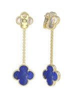 Серьги из лимонного золота c лазуритом и перламутром