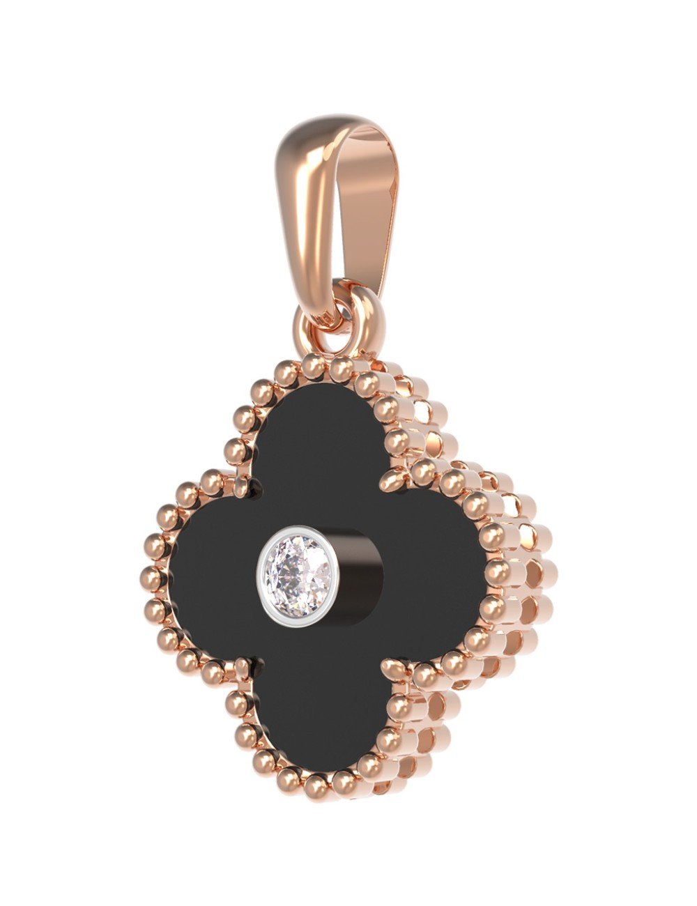 Подвеска из золота c бриллиантами и ониксом