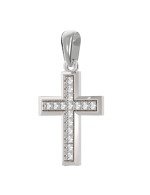 Крест из белого золота c бриллиантами