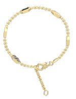 Браслет из лимонного золота c ониксом и перламутром