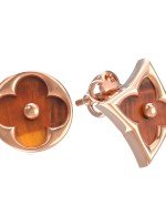 Серьги из золота c тигровым глазом