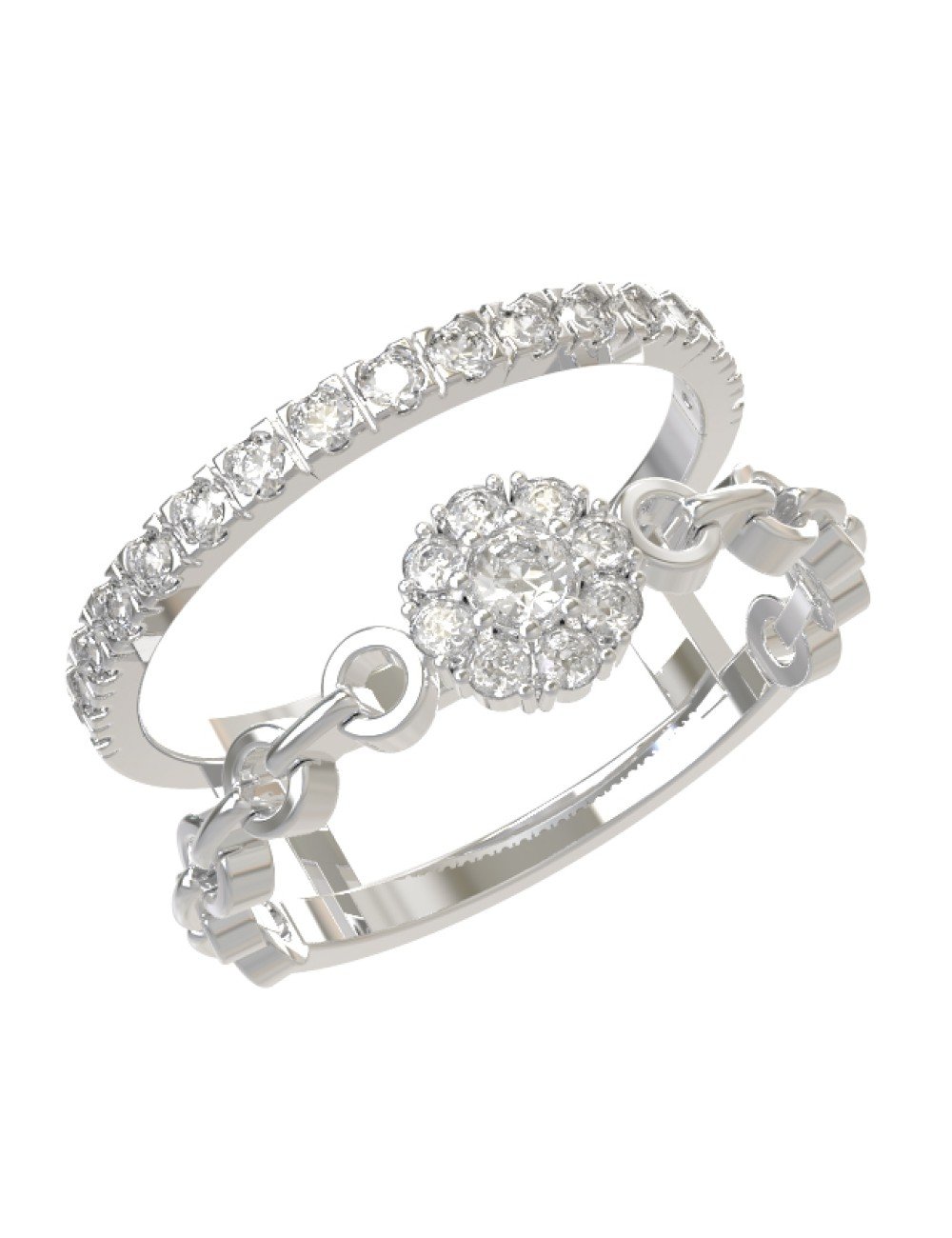 Кольцо из белого золота c бриллиантами