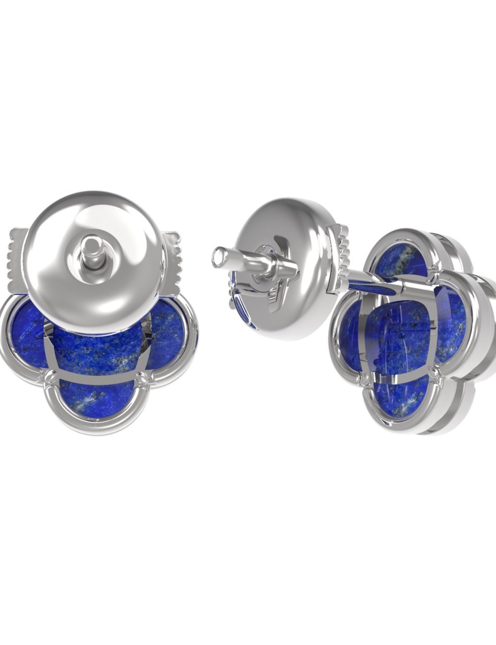 Серьги из белого золота c лазуритом