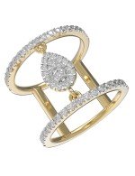 Кольцо из лимонного золота c бриллиантами