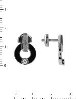 Серьги из белого золота c бриллиантами и ониксом