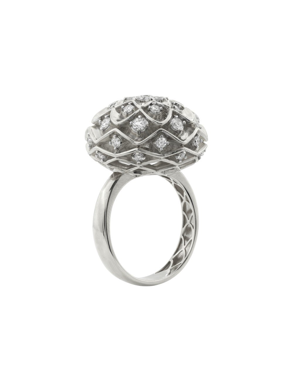 Кольцо из белого золота c бриллиантами