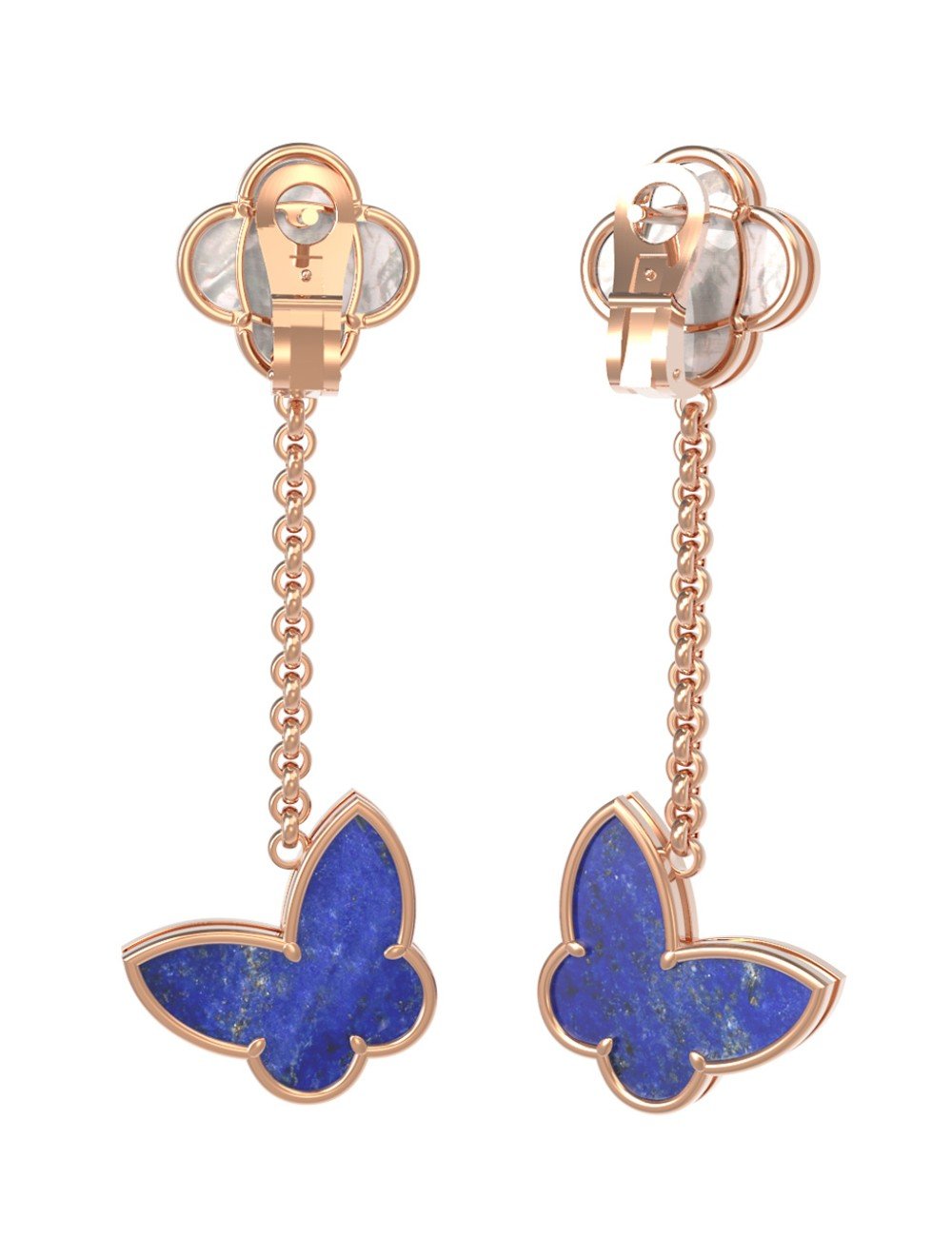 Серьги из золота c лазуритом и перламутром