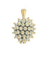 Подвеска из лимонного золота c эмалью и жемчугом