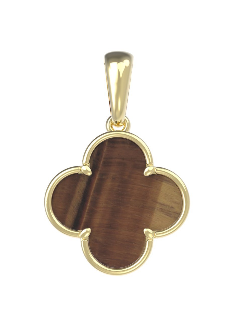 Подвеска из лимонного золота c тигровым глазом