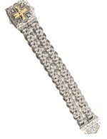 Браслет из серебра и золота c рубином