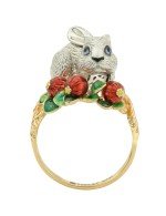 Кольцо из лимонного золота c эмалью