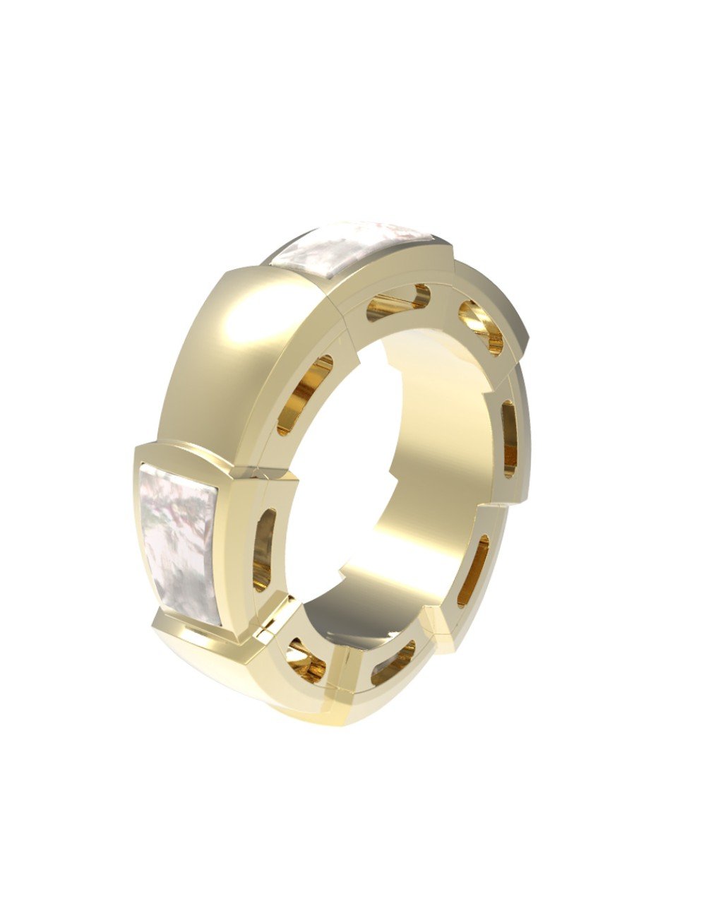 Подвеска из лимонного золота c перламутром