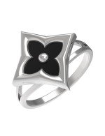 Кольцо из белого золота c ониксом