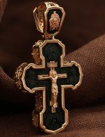 Крест из золота c эбеновым деревом