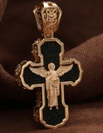 Крест из золота c эбеновым деревом