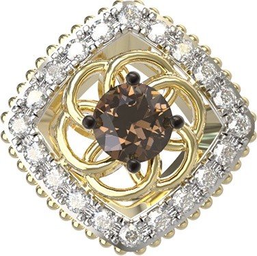 Подвеска из лимонного золота c бриллиантами