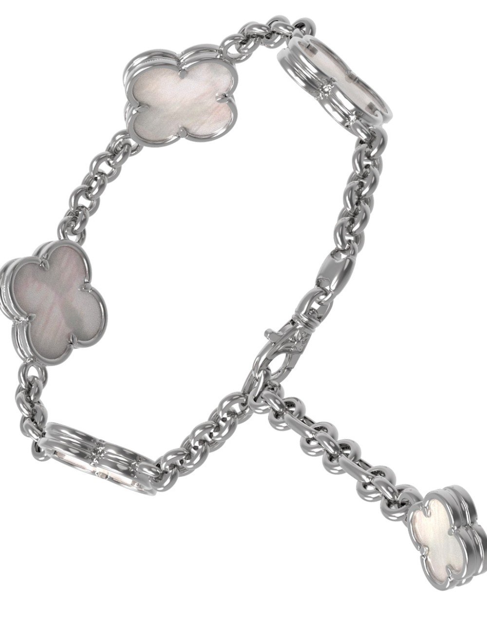 Браслет из белого золота c перламутром