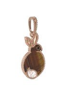 Подвеска из золота c эмалью, тигровым глазом и перламутром