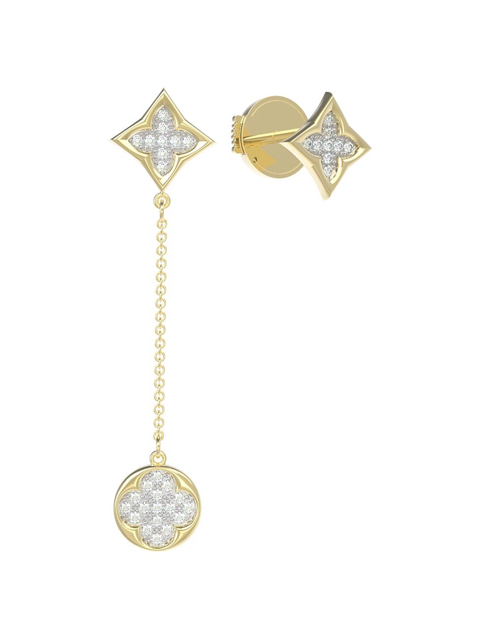 Серьги из лимонного золота c бриллиантами