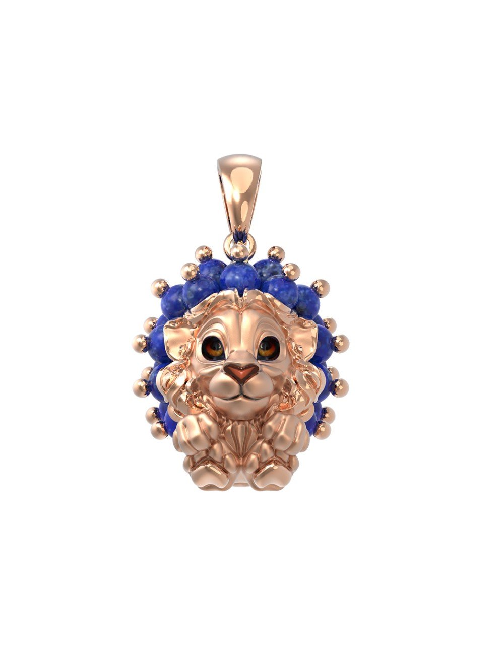 Подвеска из золота c эмалью и лазуритом