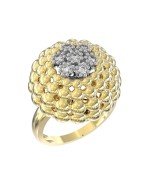 Кольцо из лимонного золота c бриллиантами