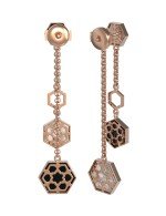 Серьги из золота c ониксом и перламутром