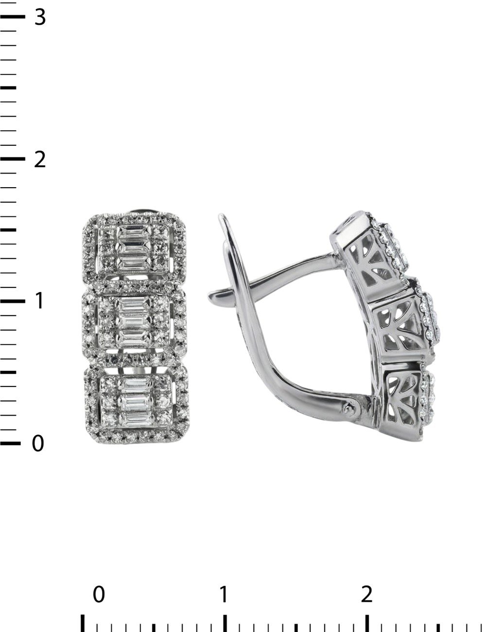 Серьги из белого золота c бриллиантами